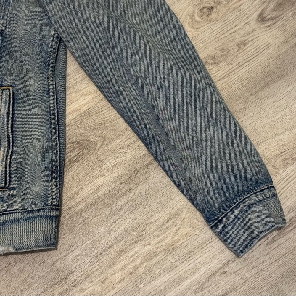 NEW ABLE Merly Wash Denim Jacket Distressed Blue Jean Cotton Jacket Small -$165 - Picture 4 of 14
